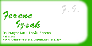 ferenc izsak business card